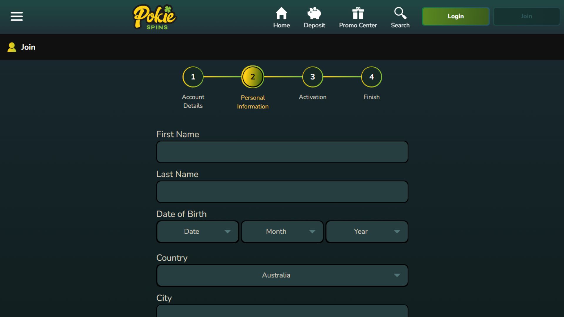 Pokie Spins signup