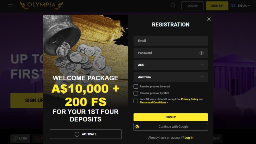 Olympia signup