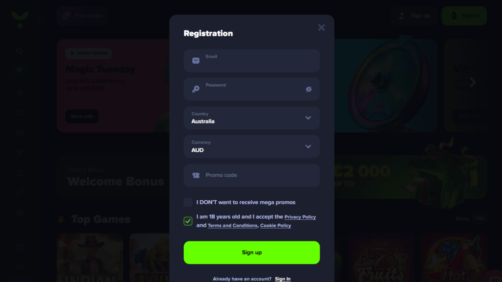 Yoju signup