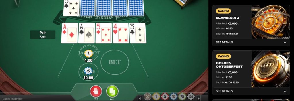 Stud Poker on Spinsy Casino