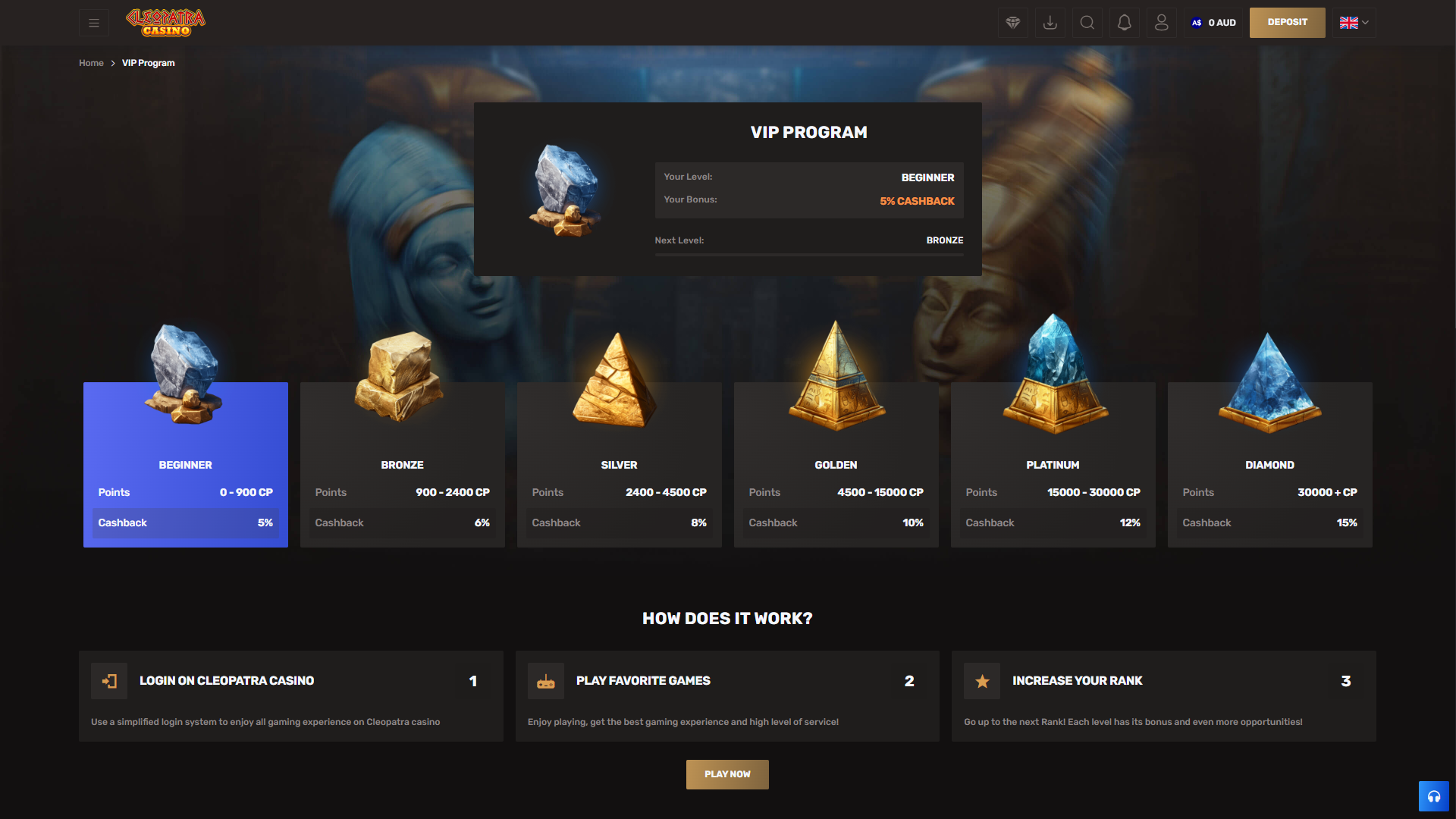 Cleopatra Casino VIP