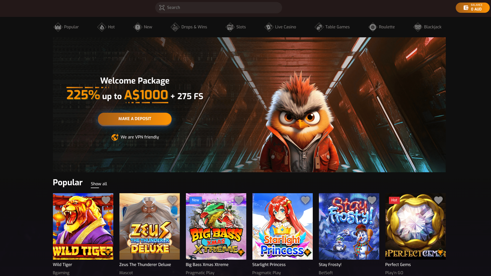 Hugo Casino Homepage