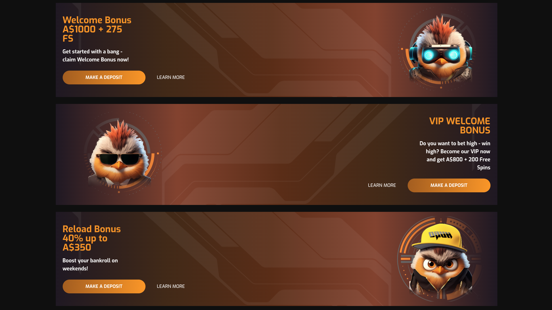Hugo Casino Promotions Page