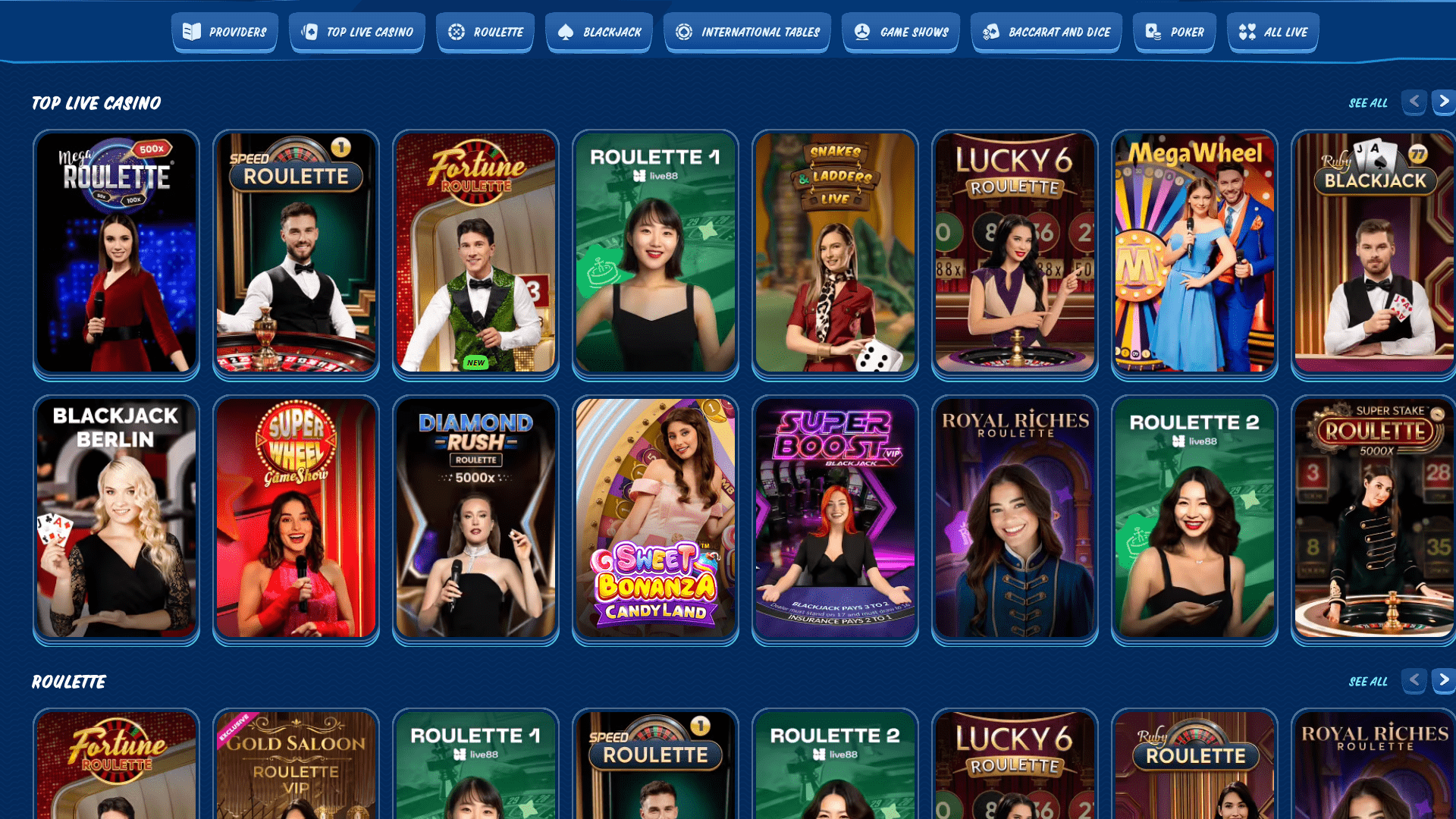 SG Casino Live Dealer Lobby