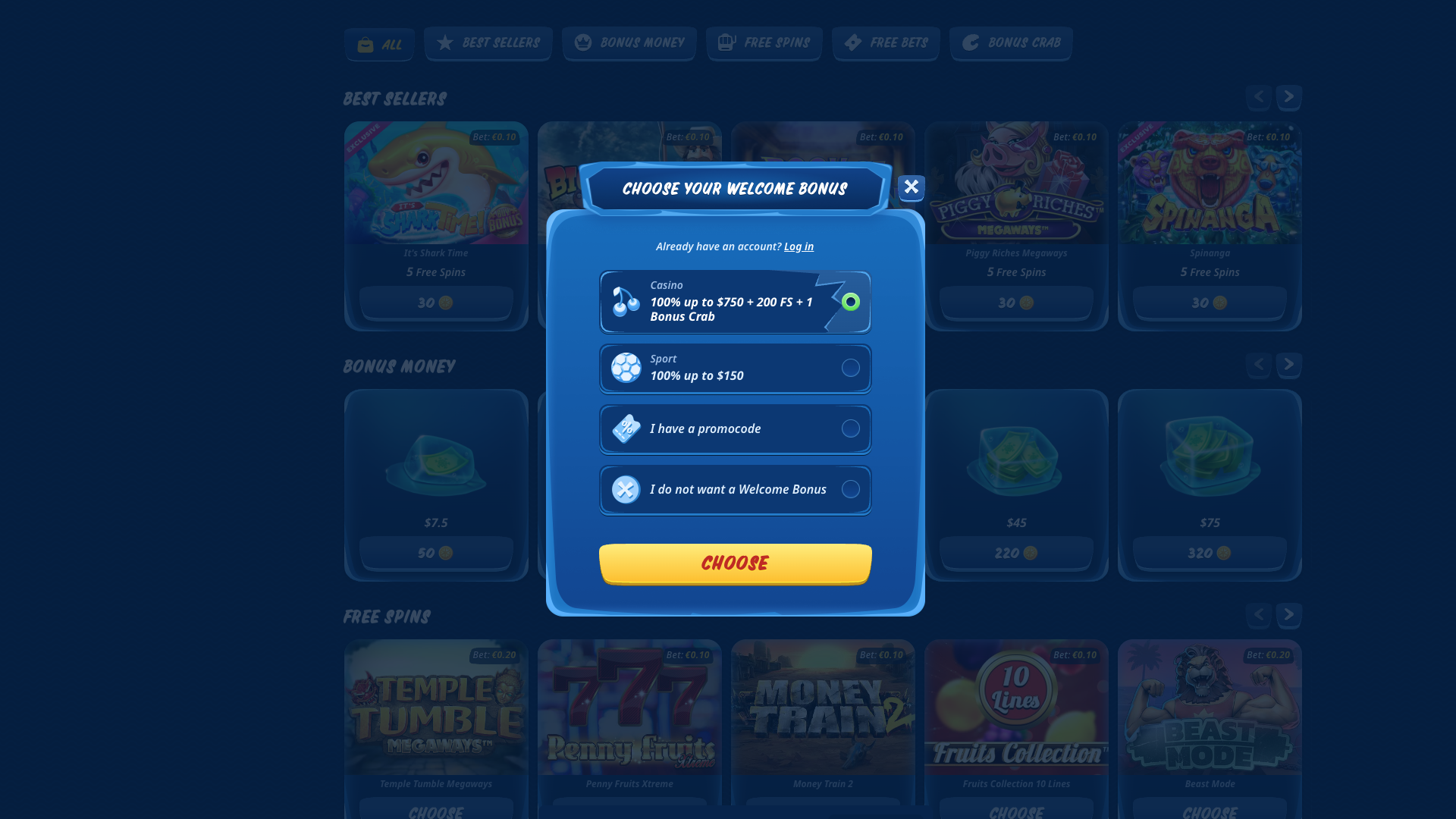SG Casino Sign Up Form 1