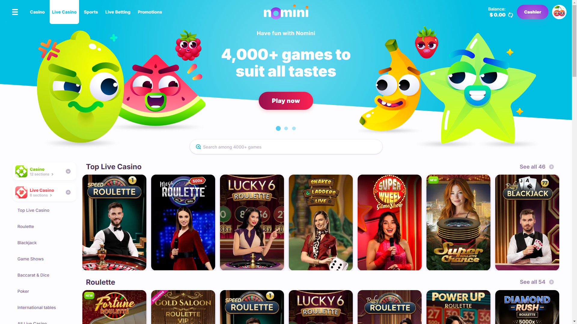 Nomini Casino - Live Casino