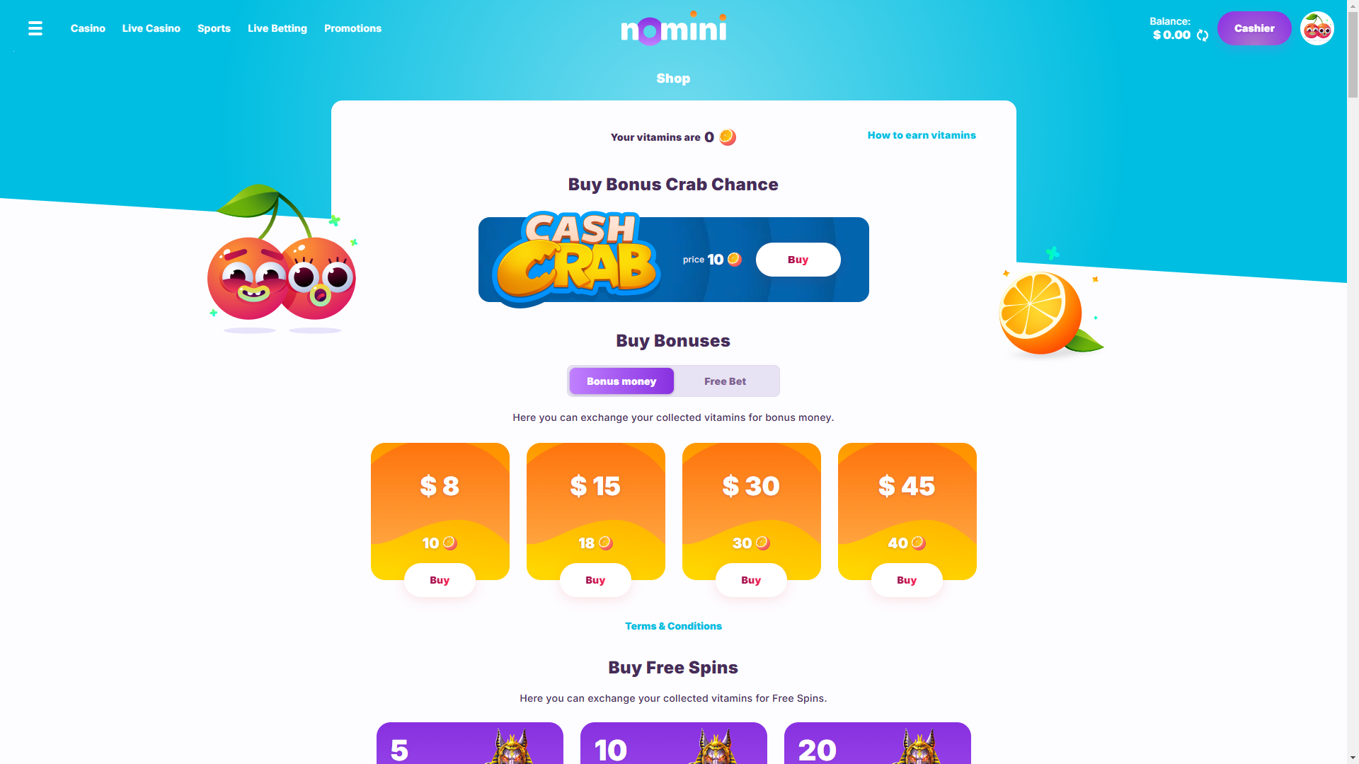 Nomini Casino - Shop