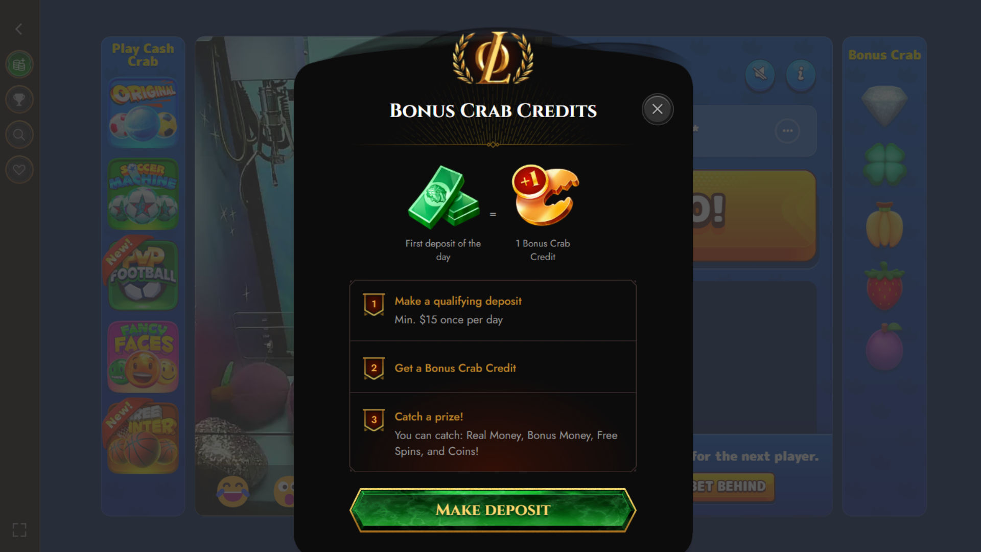 Legiano bonus crab