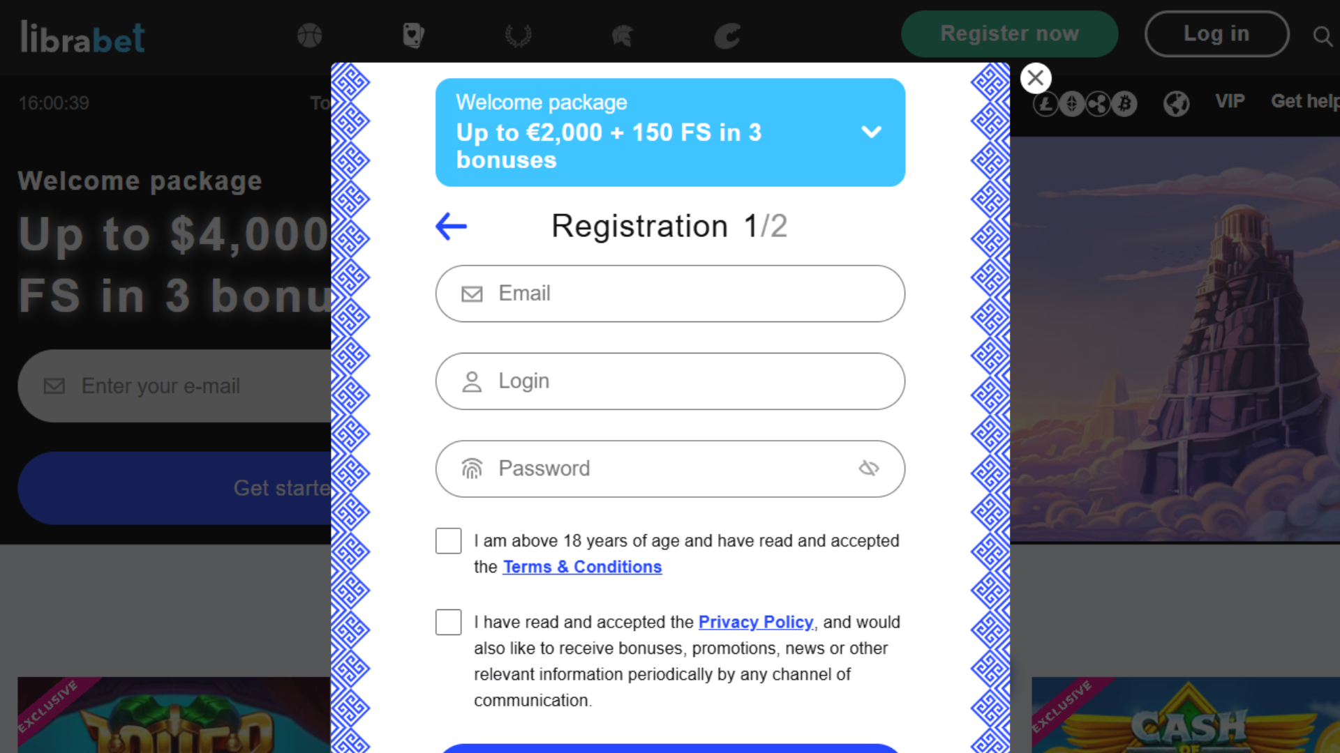 LibraBet registration