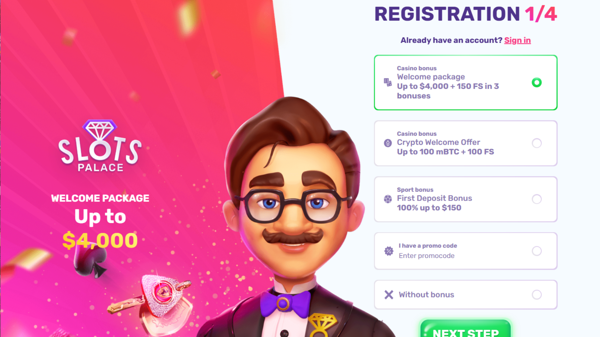 Slots Palace Registration