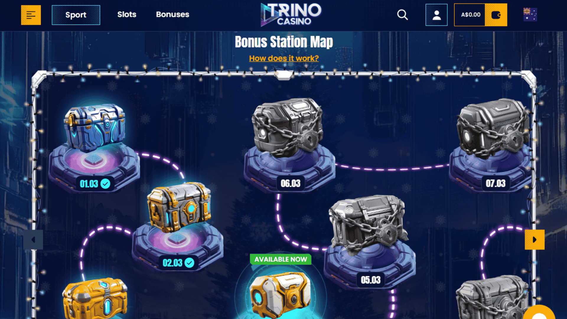 Trino bonuses station map