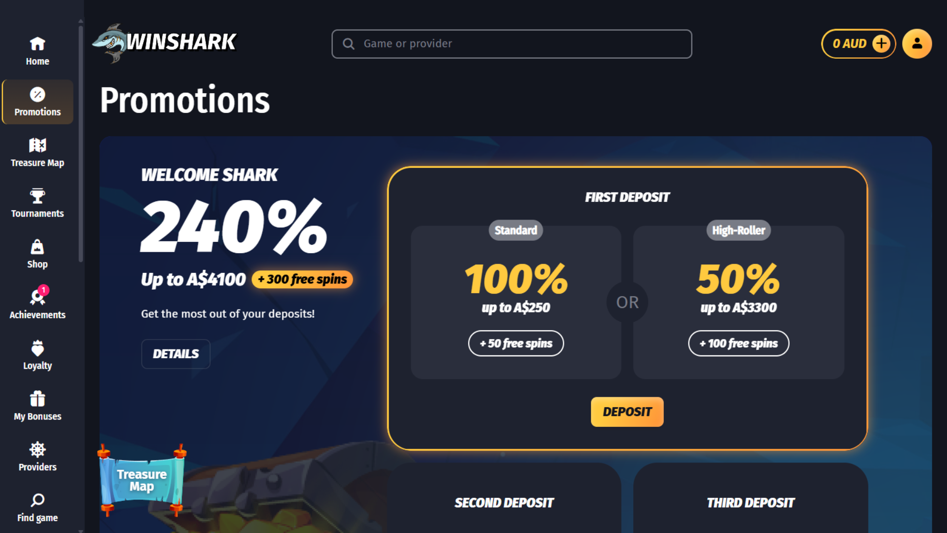 WinShark Bonuses