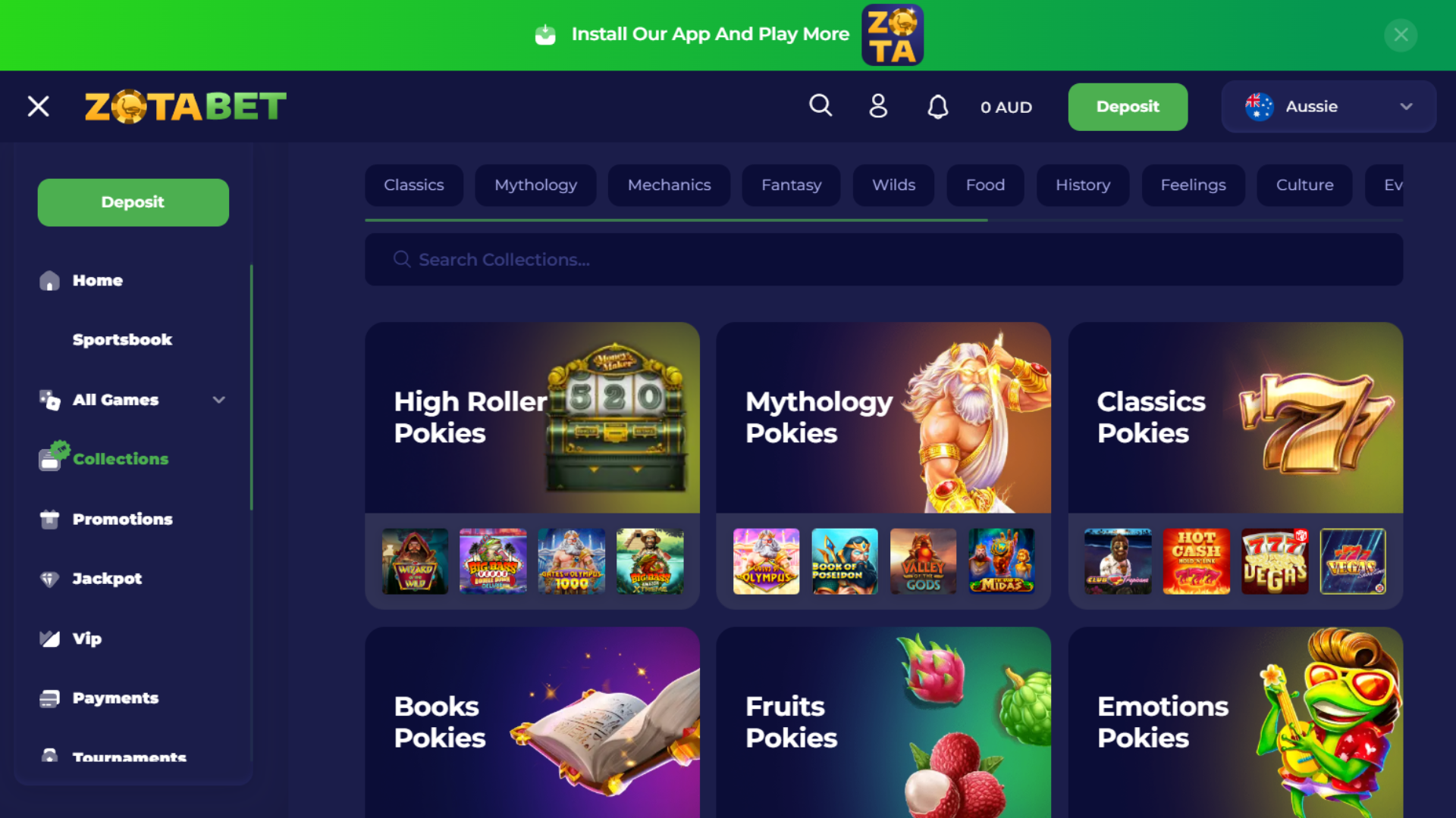 Zotabet Pokie Collections