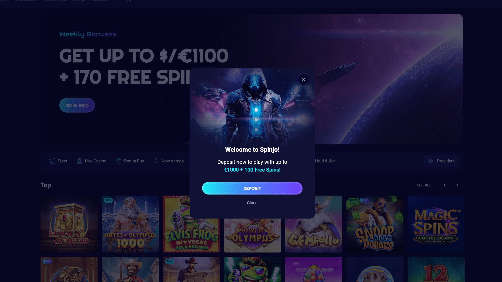 spinjo sign up 2