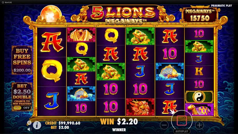 5 lions megaways - win