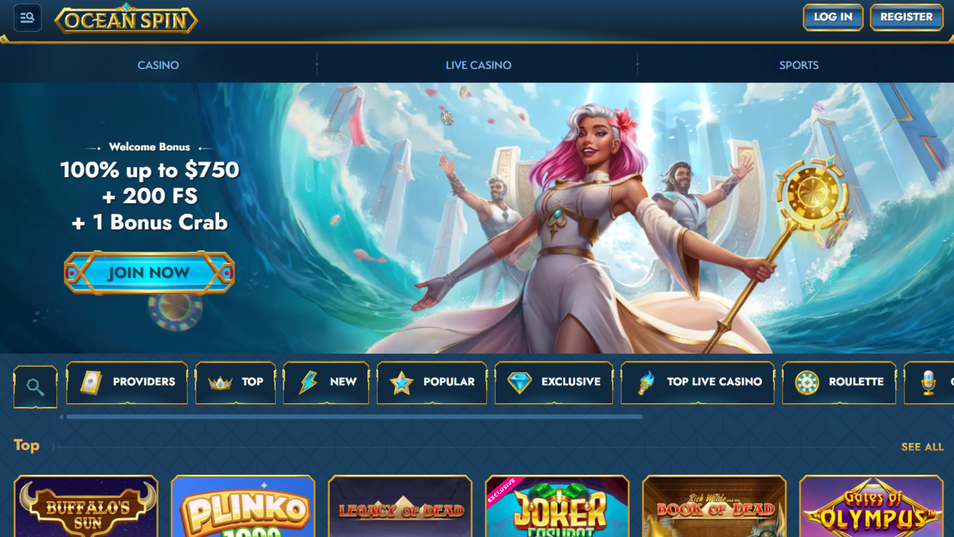 OceanSpin homepage