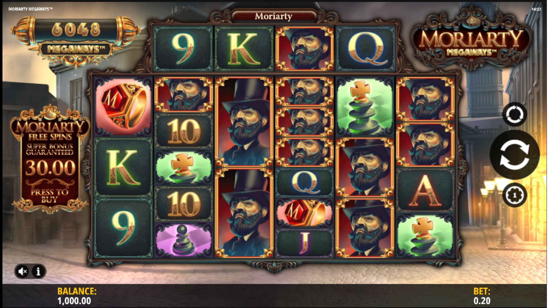 Moriarty Megaways pokie screenshots