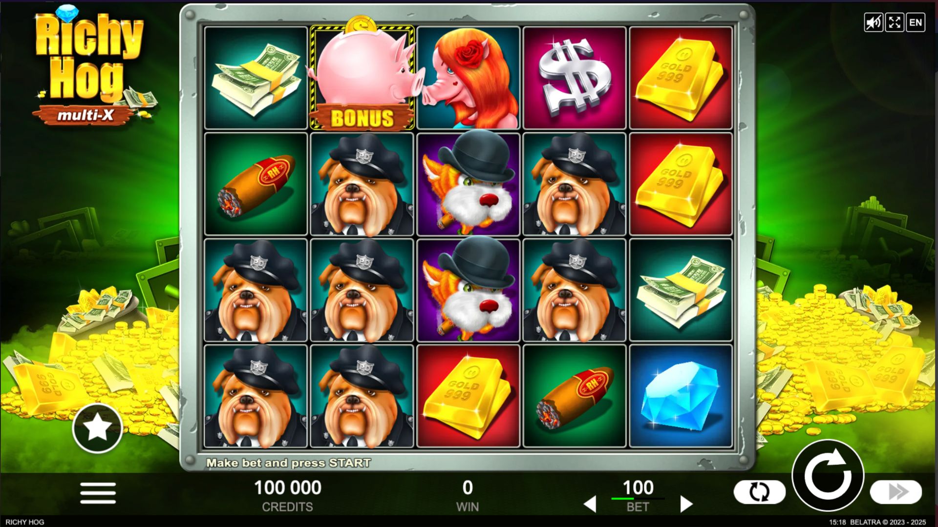 Richy Hog pokie screenshots