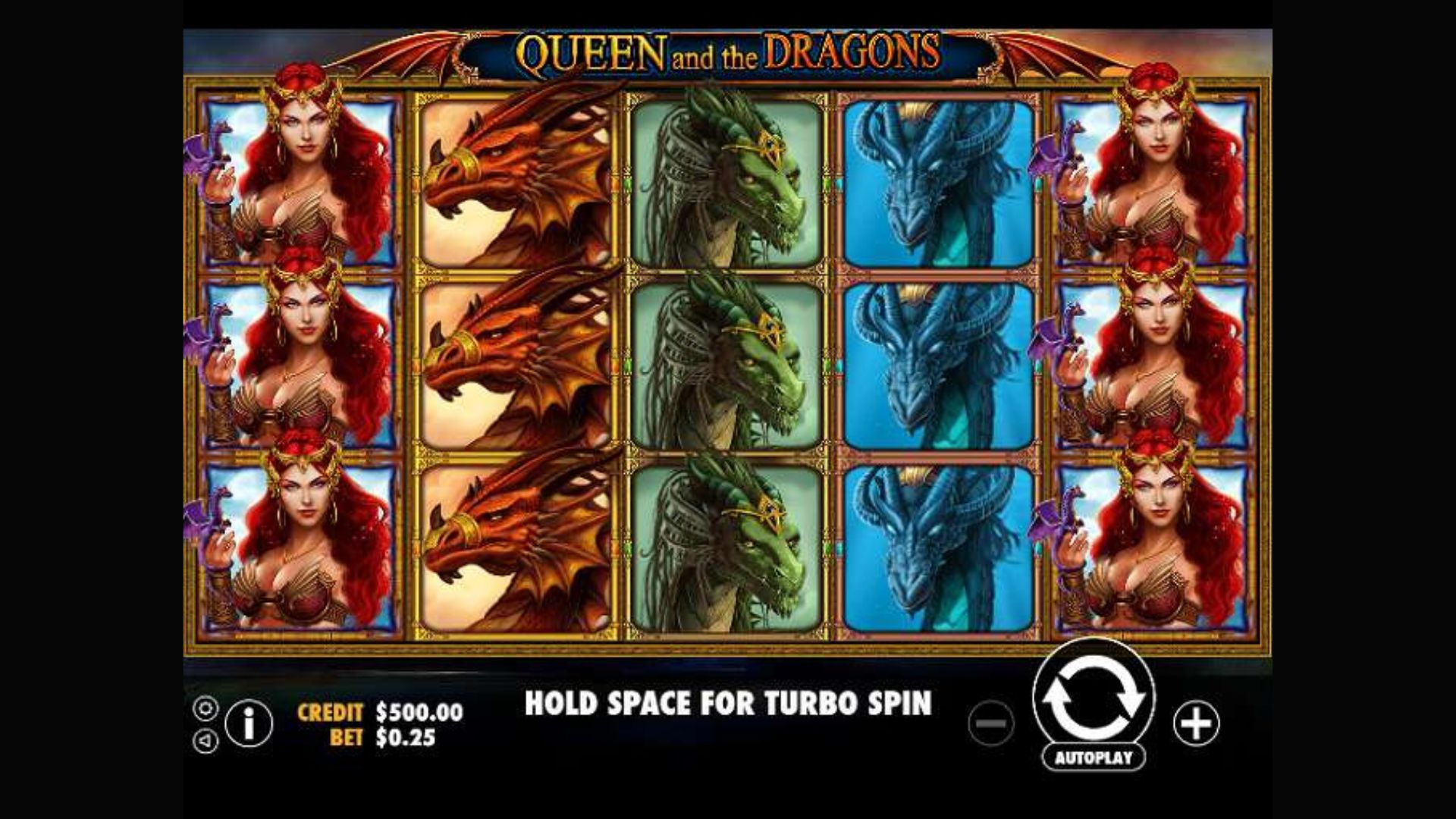 Queen and the Dragons pokie screenshot