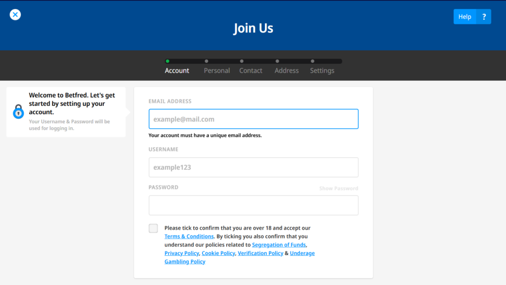 Betfred signup