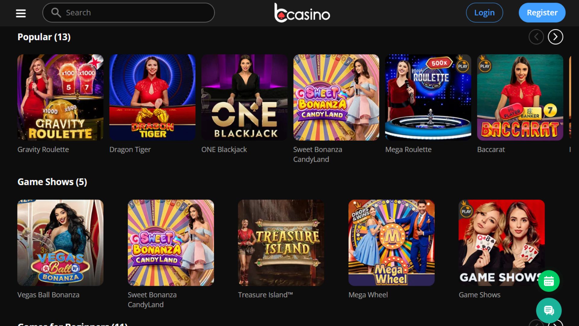 bCasino live dealer