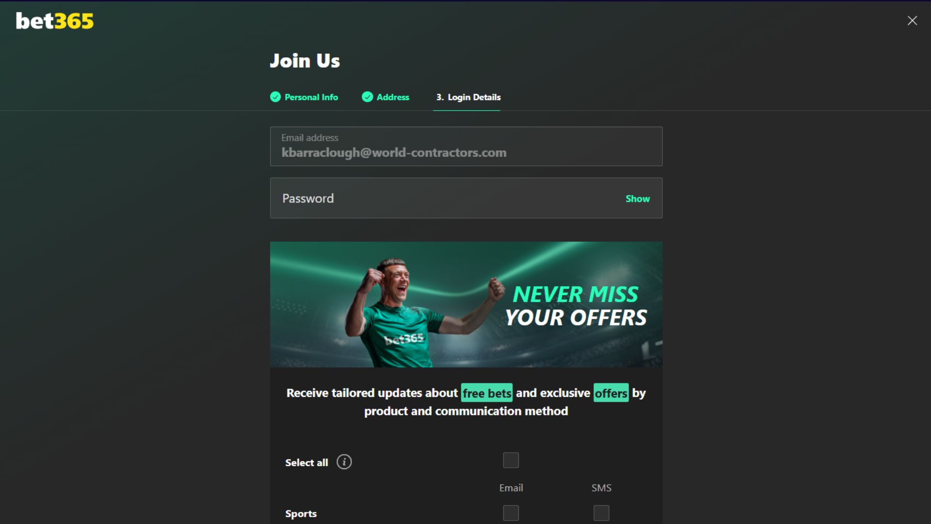 Bet365 reg