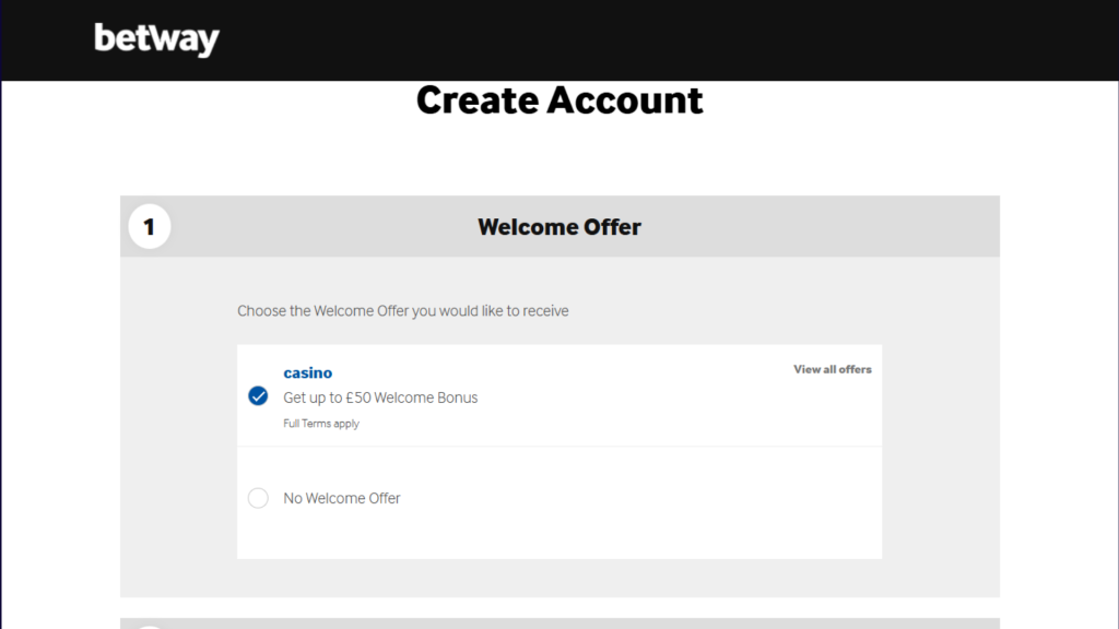 Betway signup