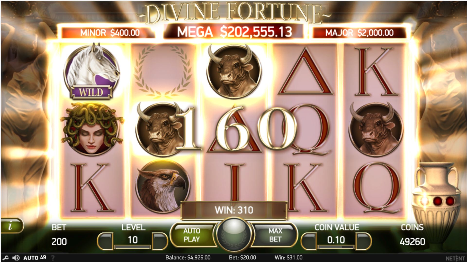 Divine Fortune Pokie Screenshot