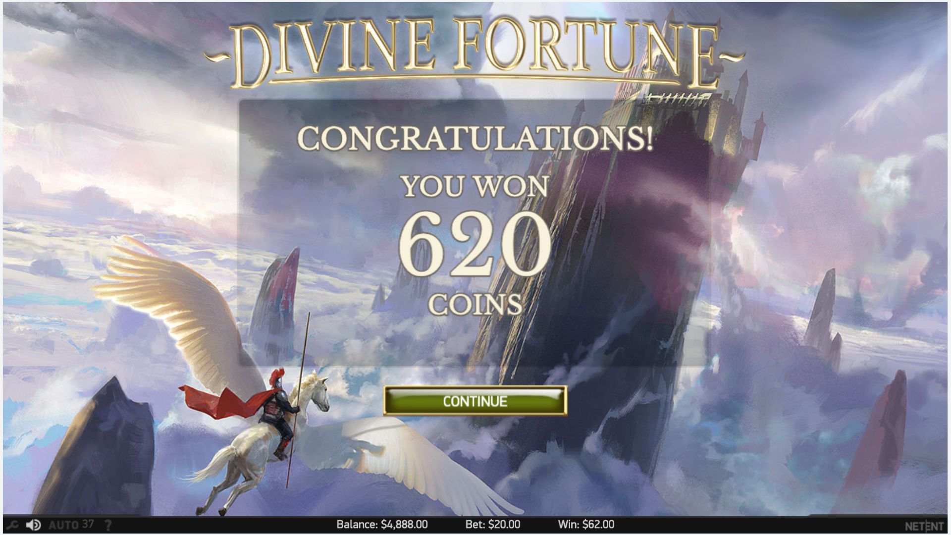 Divine Fortune Pokie Screenshot