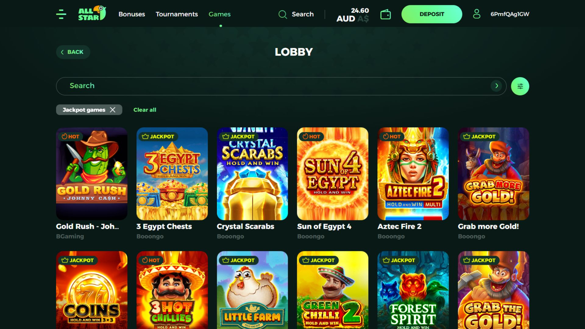 AllStar jackpots