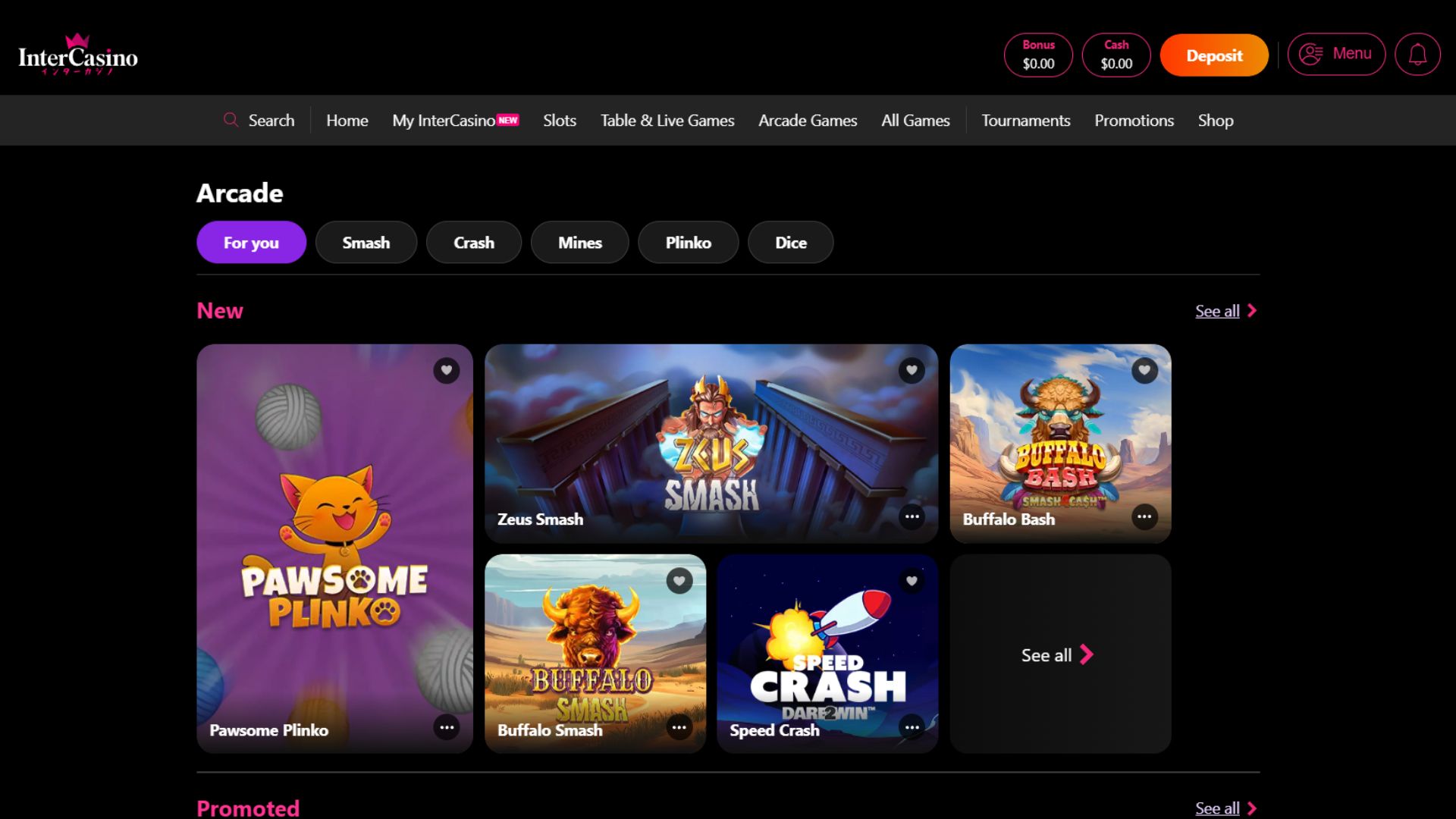 Intercasino arcade