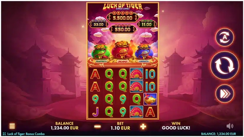 luck of tiger bonus -combo gameplay