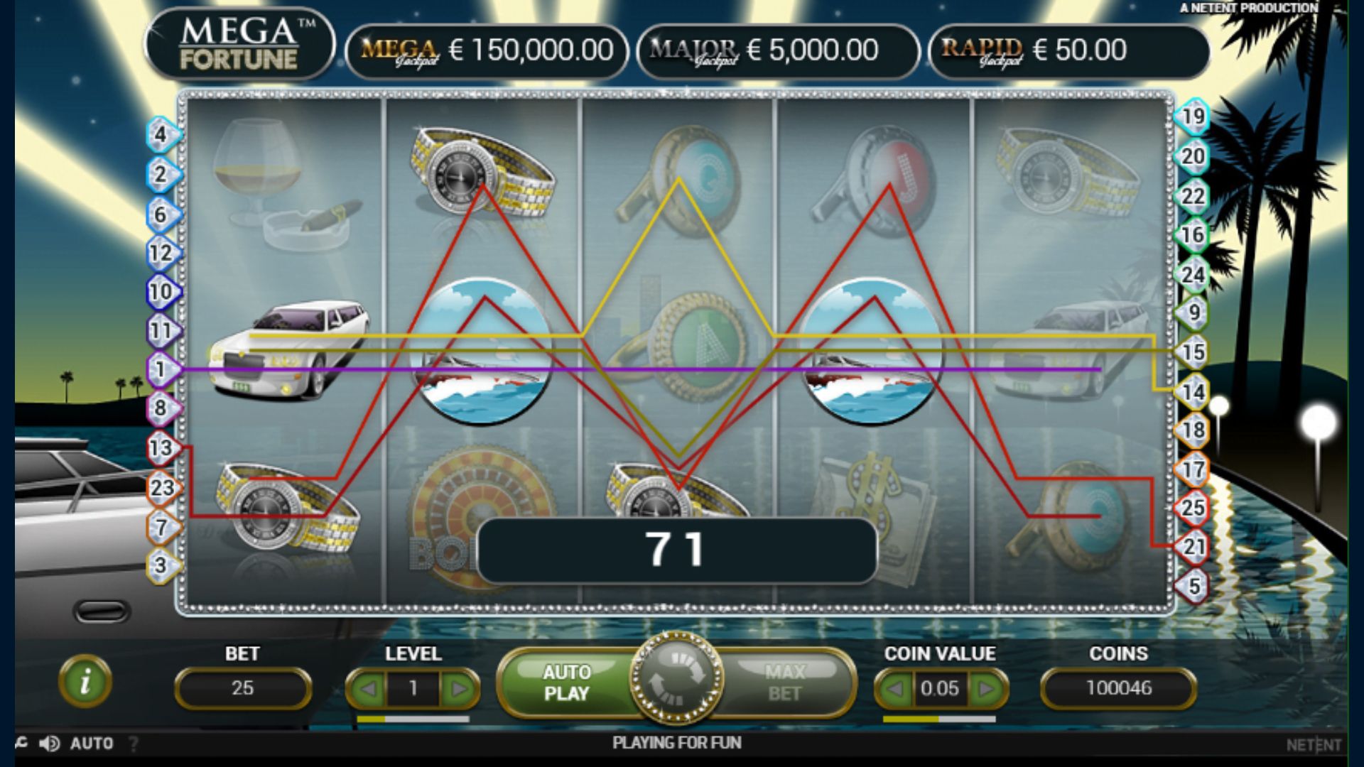 Mega Fortune online pokie screenshot