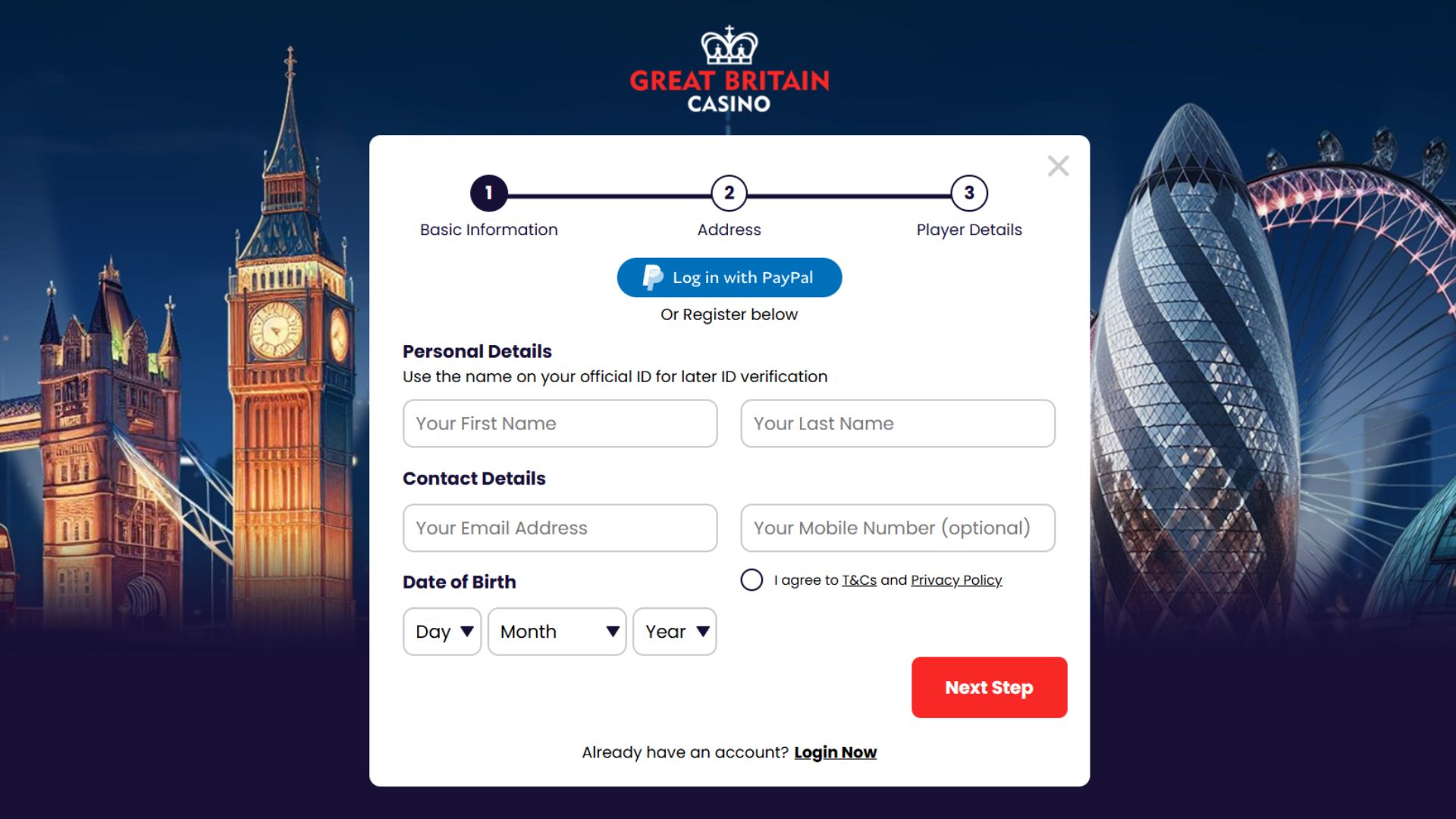 Great Britain signup