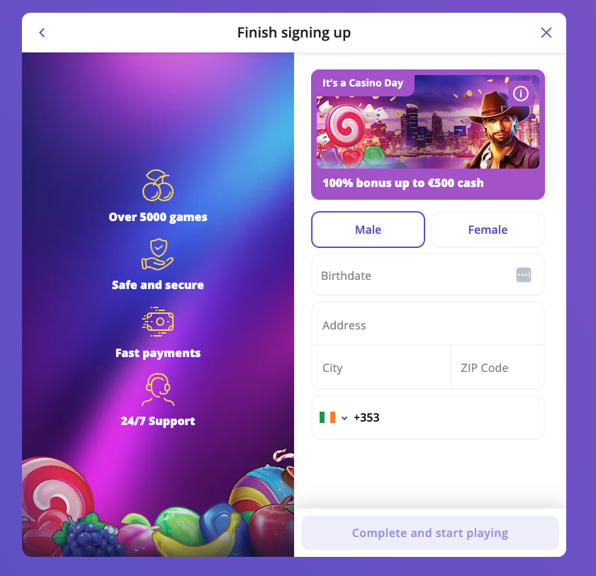 Casino Days SIgn Up 2